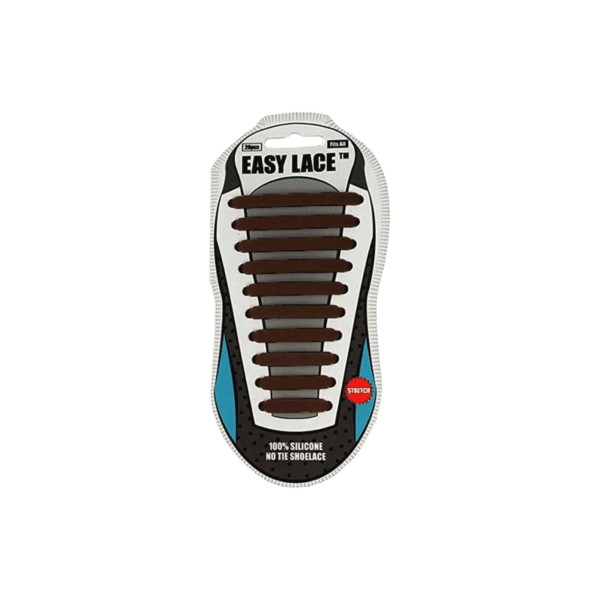 Easy Lace Κορδόνια Παπουτσιών Σιλικόνης Καφέ 20τμχ